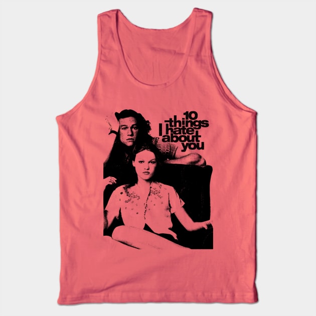 10 Things I Hate About You Black Stencil Tank Top by Tentacle Castle